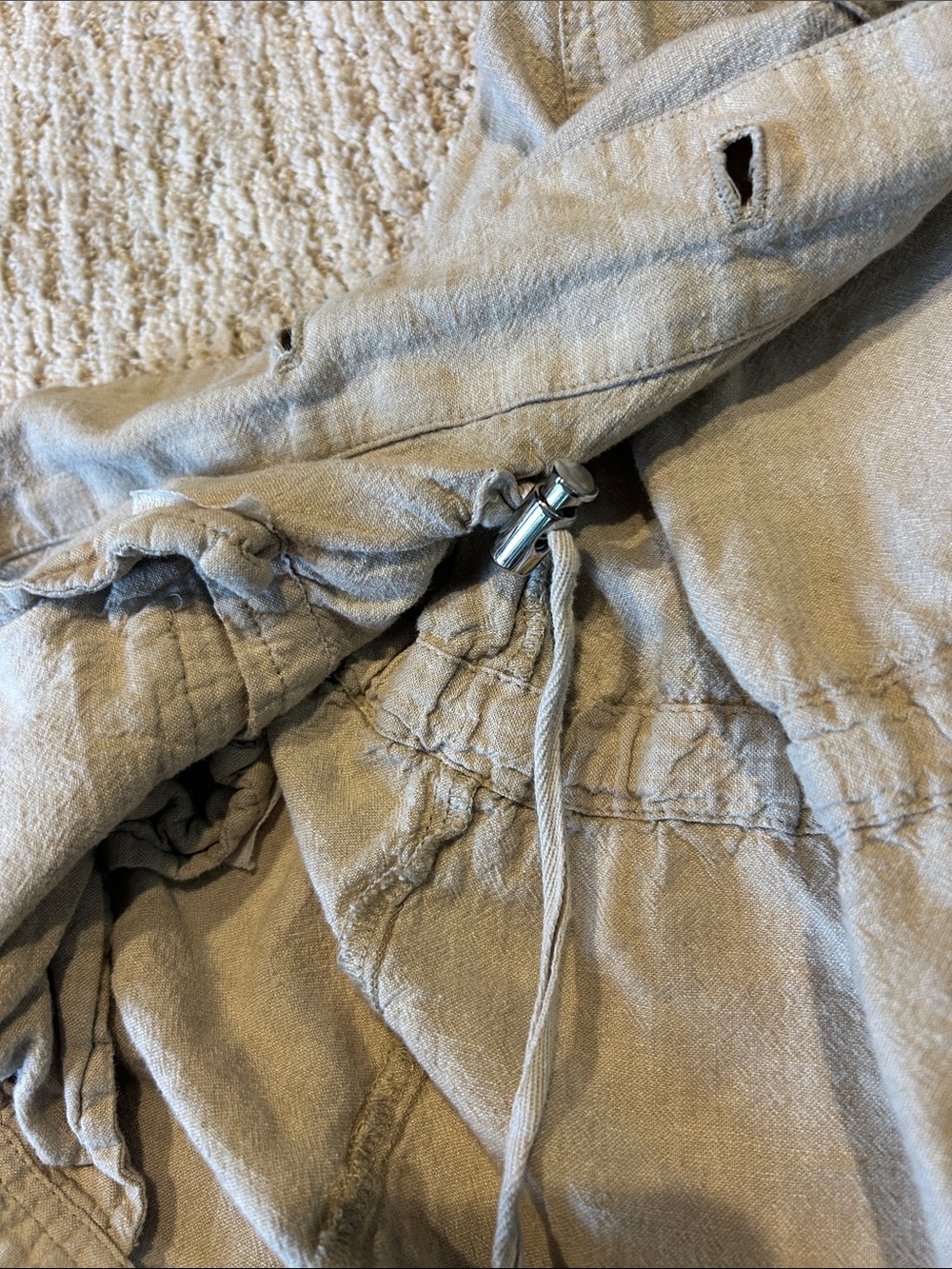 Light Taupe Button-Front Casual Jacket - Picture 6 of 8